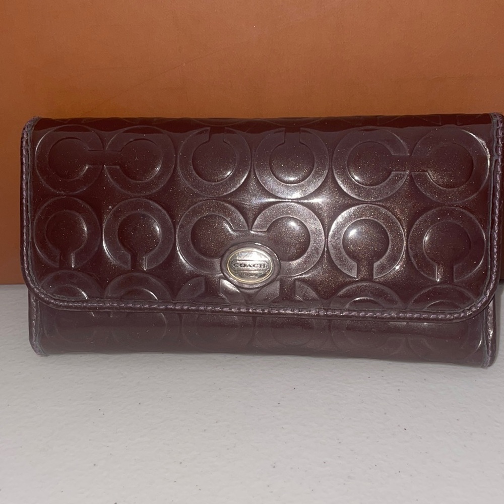 Coach wallet with checkbook insert